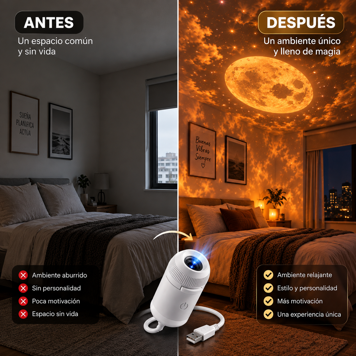LunaGlow™ - ¿Tu pieza se siente fome o sin ambiente?