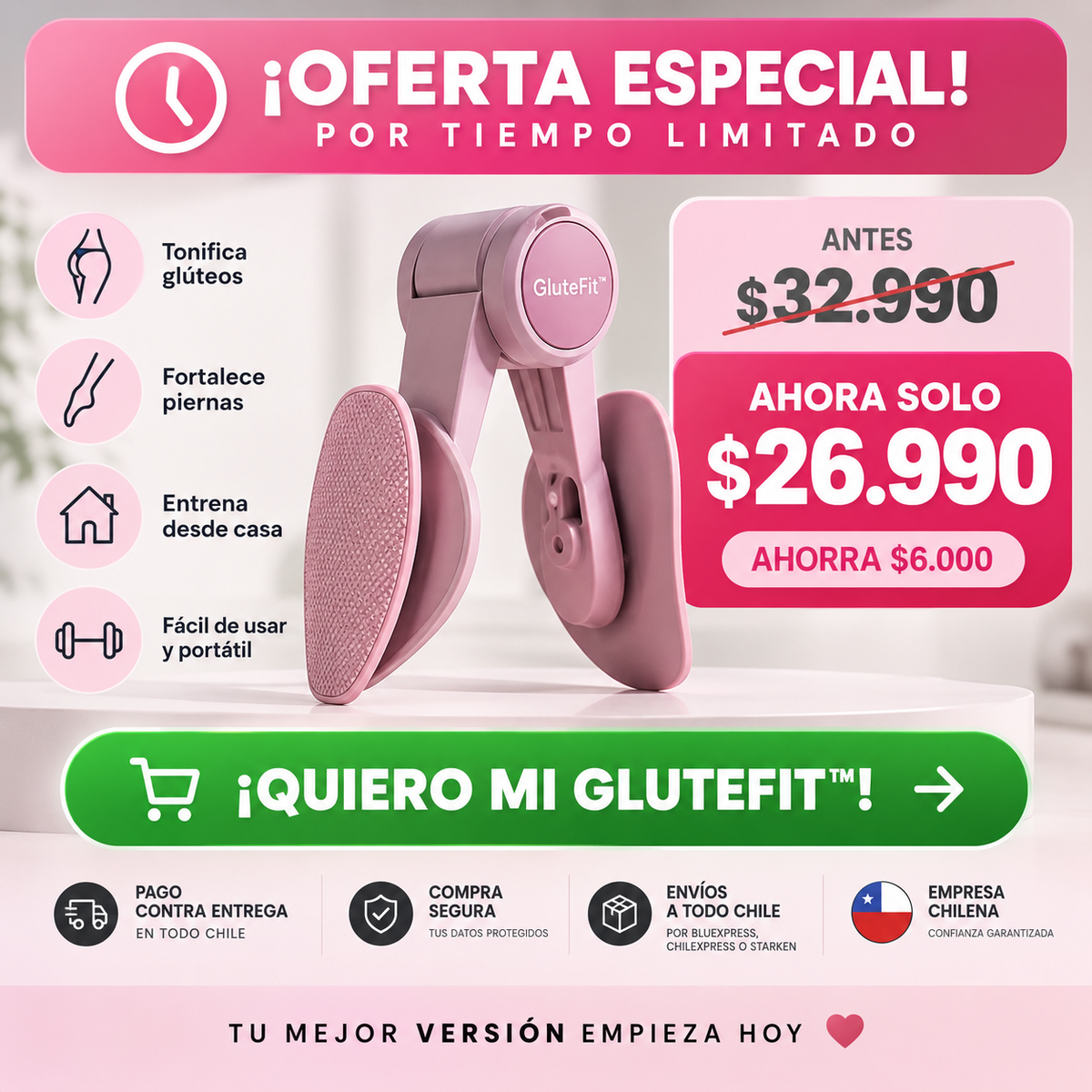GluteFit™ - ¡No sigas dejando para mañana el cuerpo que quieres conseguir!