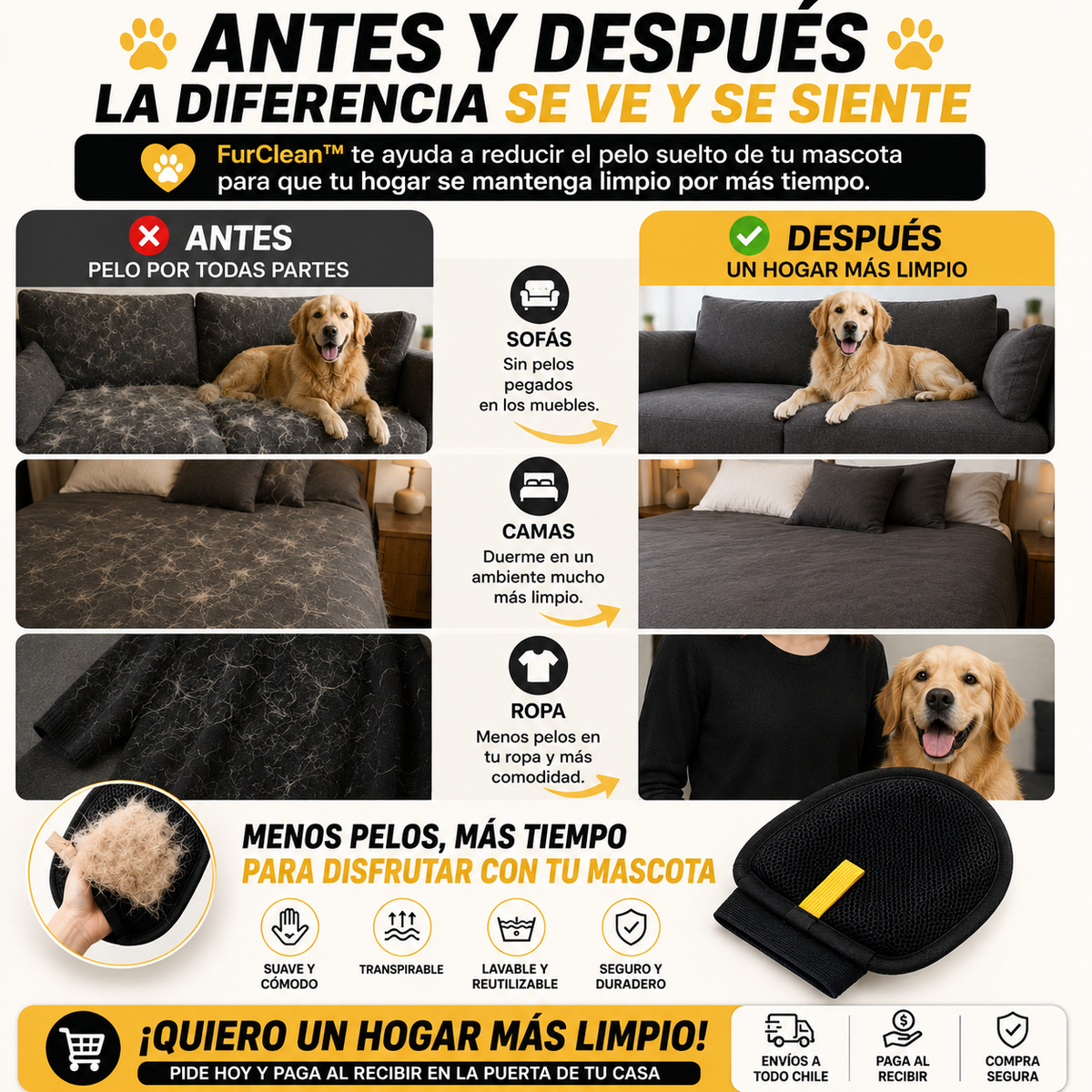 FurClean™ - Sin pelos en el hogar