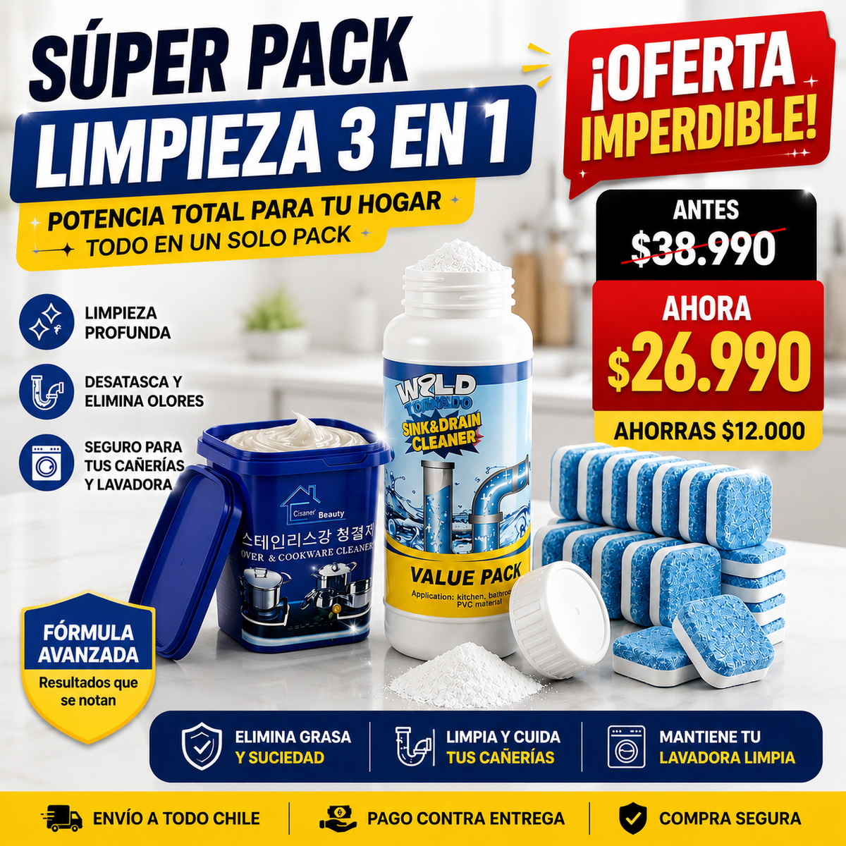 Pack MagicClean™ - Restaurador de Ollas y Sartenes