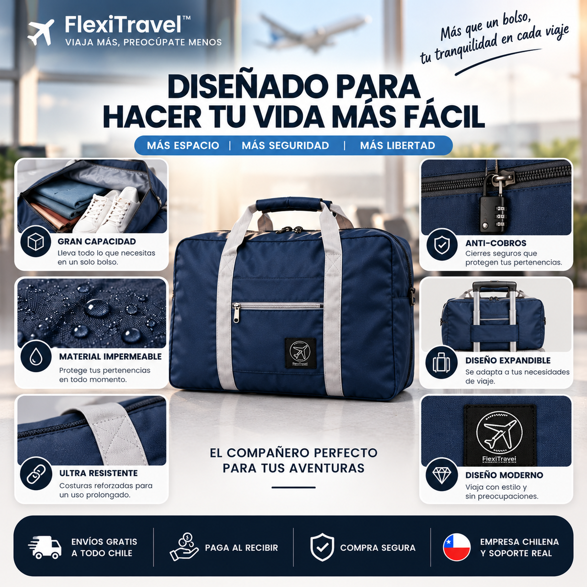 FlexiTravel™ - Tu Maleta Anti-Cobros